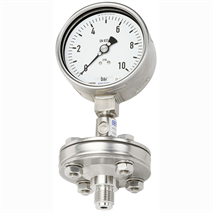 Pressure gauge per EN 837-1 with mounted diaphragm seal